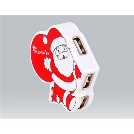 Santa Claus Shape 4 USB 2.0 Interfaces Hub (Black)