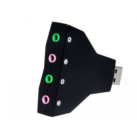 USB Virtual 7.1 Channel Sound Adapter (Black)